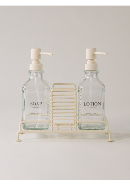 Gustea Standlı ve Ikili Sıvı Sabunluk - Bej modelleri