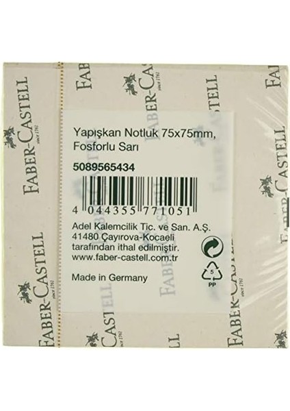 Yapışkan Notluk, 75X75MM, Fosforlu Sarı