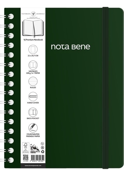 Bene Spiralli Premium Sert Kapak Defter, 21X29,7 Cm, Çizgili