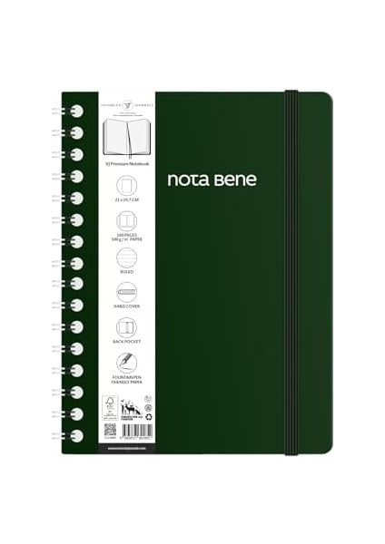 Bene Spiralli Premium Sert Kapak Defter, 21X29,7 Cm, Çizgili