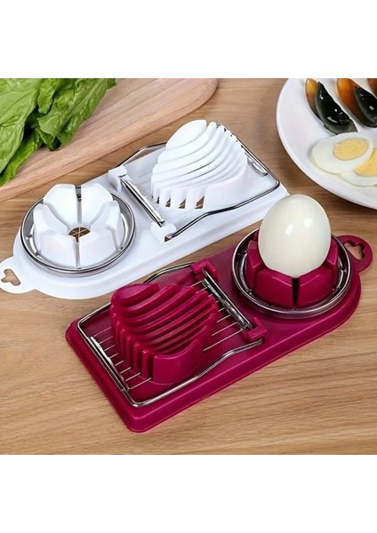 Büro Ev Ofis Mutfağı Için Çift Kademe Yumurta Meyve Eşit Kesici Dilimleyici Aparat fırsatları