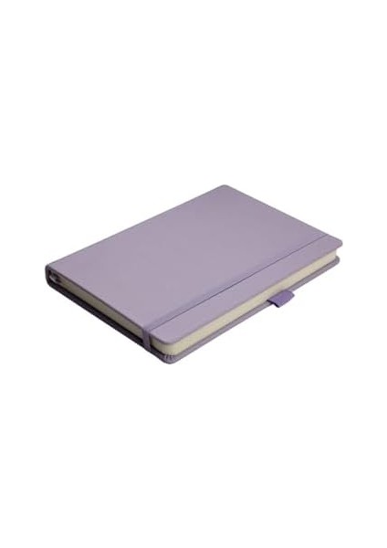 Sert Kapaklı Lastikli Tarihsiz Kalın Yapraklı Noktalı Defter 14X20 cm Pastel Mor