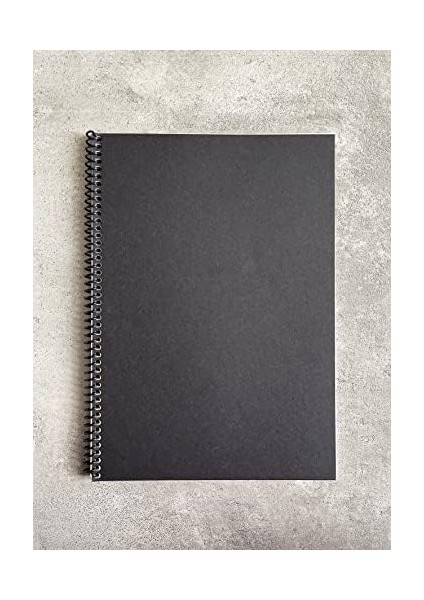 Tanıtım Kareli Spiralli Defter, A4 Boyut (21X29,7 Cm), 60 Yaprak, 90GR. Ivory Kağıt, Ofis Için Ideal, Planlayıcı (Siyah Kapak)