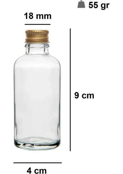 12 Adet Şeffaf Cam Shot Şişesi Sızdırmaz Gold Metal Kapaklı Hediyelik Koku Süs Çok Amaçlı Şişe 50ML modelleri