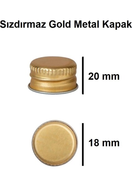 12 Adet Şeffaf Cam Shot Şişesi Sızdırmaz Gold Metal Kapaklı Hediyelik Koku Süs Çok Amaçlı Şişe 50ML fırsatları