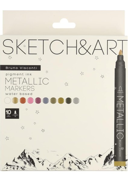 Visconti Sketch&art Metalik Marker (10 Renk)