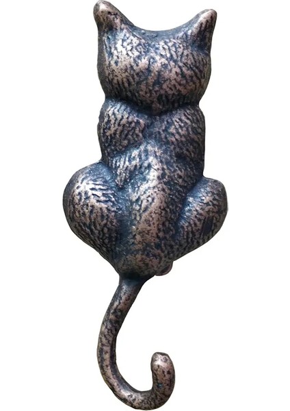 Antika Tarz Dekoratif Pirinç Kedi Sırt Kapı Tokmağı, Taktak - 160 x 65MM, Oksit