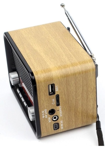 Nostalji Radyo Nns NS-1537BT Şarjlı Fm Radyo Bluetooth USB Aux Tf