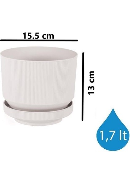 SO-S281 Dekoratif Tabaklı Lüks Çizgi Desenli Saksı 1.7 Litre fiyatları