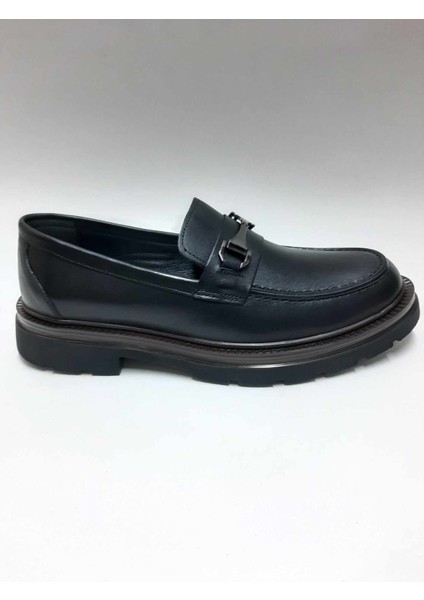 Deri Siyah Bağcıksız Loafer Erkek Ayakkabı C-81101ZYBK