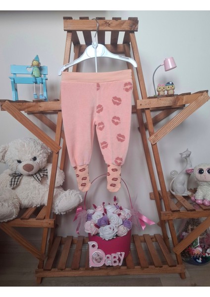 Çoraplı Kız Bebek Penye Pantolon