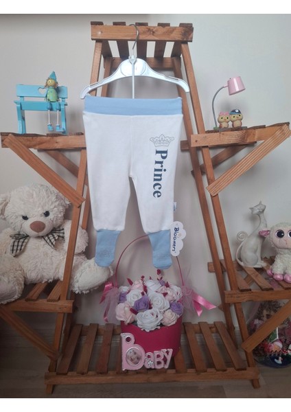 Prince & Princess Kız ve Erkek Bebek Çoraplı Penye Pantolon