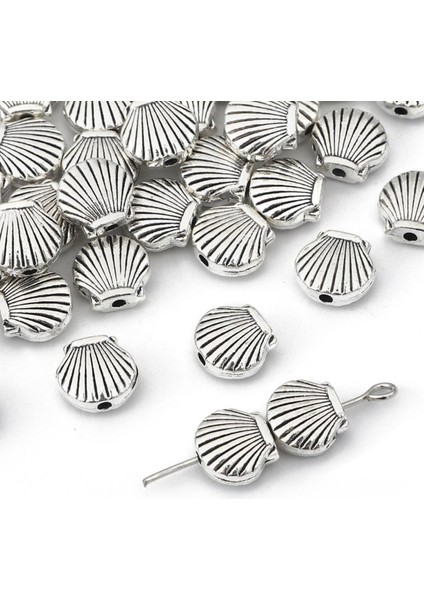 10 Adet Midye Gümüş Kararma Yapmaz Bileklik Kolye Halhal Ara Aparatı