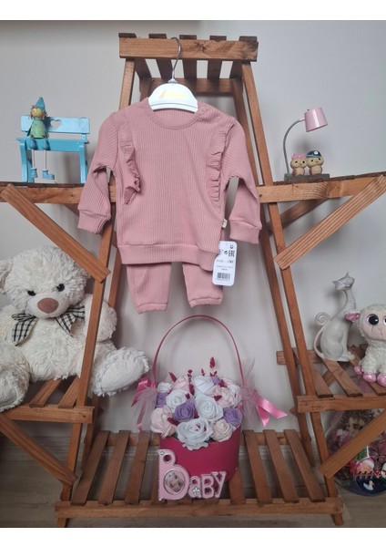 Kız Bebek Fırfır Detaylı 2'li Takım