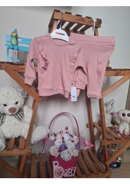Kız Bebek Fırfır Detaylı 2'li Takım
