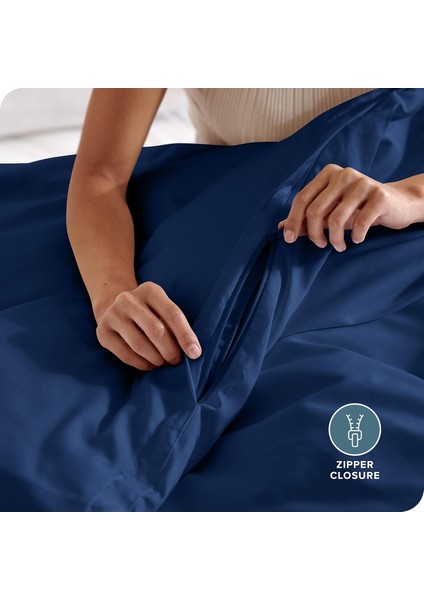 Pamuklu Çift Kişilik Nevresim Kılıfı + 2 Yastık Kılıfı 3 Parça fırsatları