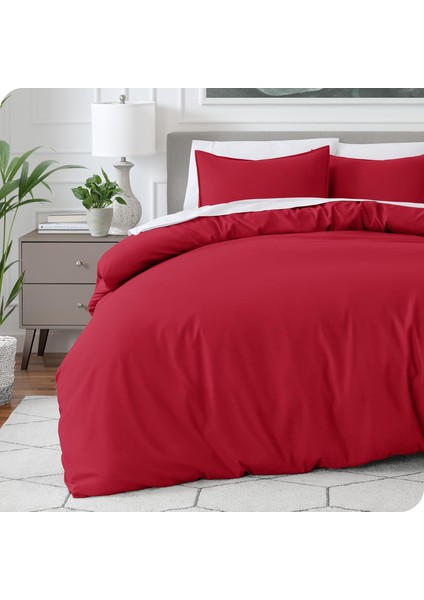 Pamuklu Çift Kişilik Nevresim Kılıfı + 2 Yastık Kılıfı 3 Parça