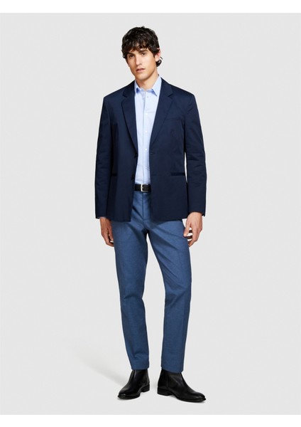 Sisley Streç Pamuklu Dar Kesim Gömlek Erkek Mavi Gömlek - 324P5CNX5QL19 modelleri