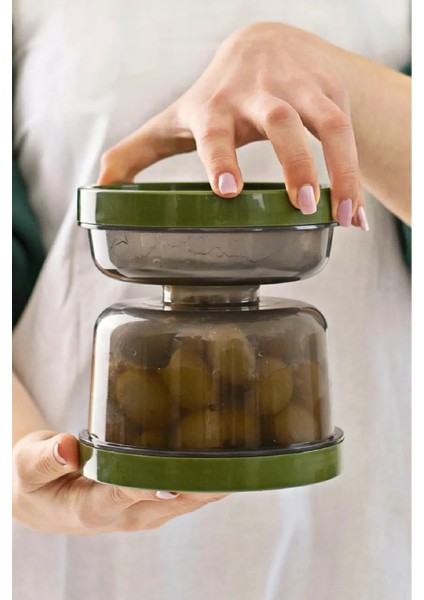 Büro Ev Ofis Mutfağı Için Çift Taraflı Süzgeçli Kapaklı Zeytin Turşu Saklama Kabı modelleri
