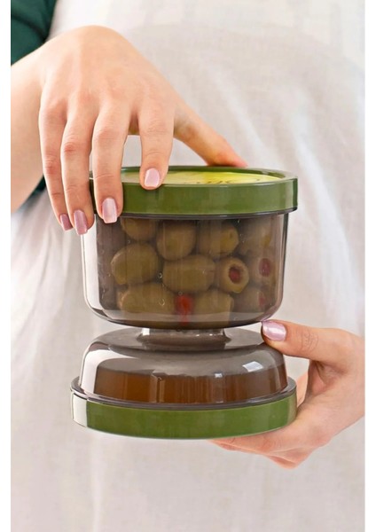 Büro Ev Ofis Mutfağı Için Çift Taraflı Süzgeçli Kapaklı Zeytin Turşu Saklama Kabı fırsatları