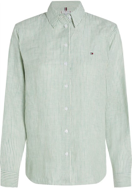 Ess Lınen Relaxed Shırt Kadın Yeşil Gömlek - WW0WW44679 modelleri