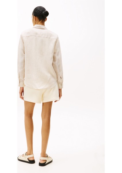 Ess Lınen Relaxed Shırt Kadın Beyaz Gömlek - WW0WW44679 fırsatları