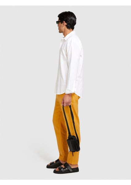 Keten Pamuk Karışımlı Slim Fit Gömlek Erkek Beyaz Gömlek - 324P59A2SQ03G indirimleri