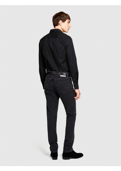 Slim Fit Esnek Koton Gömlek Erkek Siyah Gömlek - 323A5CNX5QL19