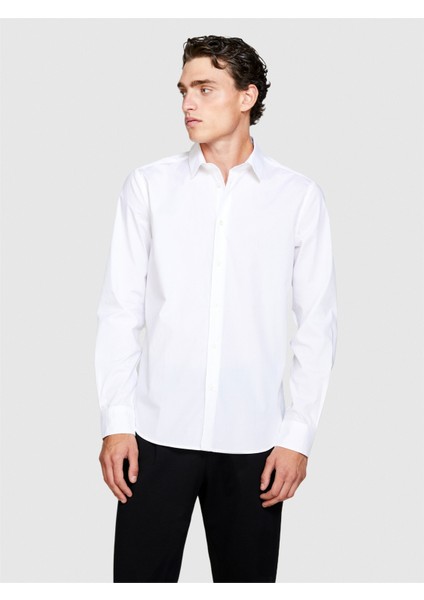 Sisley Slim Fit Esnek Koton Gömlek Erkek Beyaz Gömlek - 323A5CNX5QL19 indirimleri