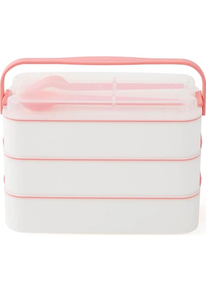 Büro Ev Ofis Mutfağı Için 3 Katlı Çatal Kaşıklı Kulplu Saklama Beslenme Kabı fiyatları