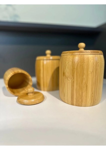 Büro Ev Ofis Mutfağı Için 11X8CM Tekli Ahşap Bambu Kavanoz Saklama Kabı fiyatları