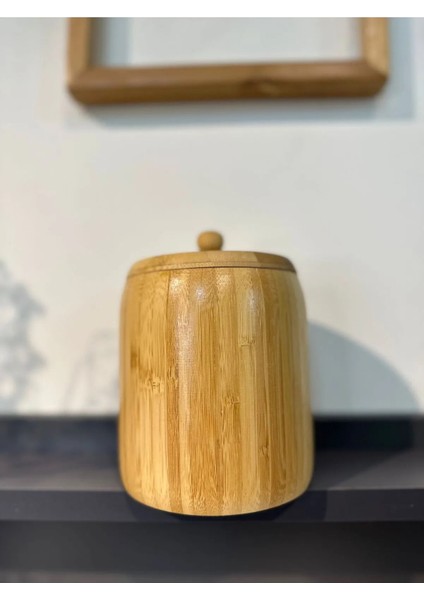 Büro Ev Ofis Mutfağı Için 11X8CM Tekli Ahşap Bambu Kavanoz Saklama Kabı fırsatları