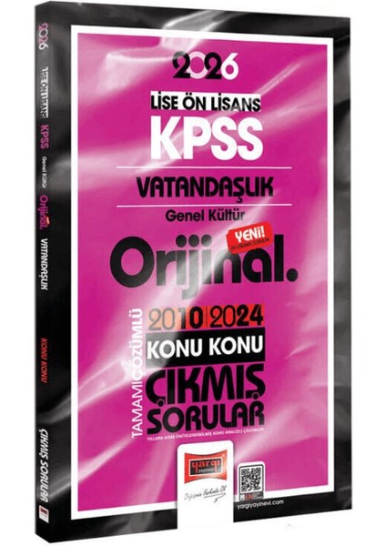 2026 Kpss Lise-Önlisans Vatandaşlık Orijinal 2010-2024 Konu Konu Çıkmış Sorular