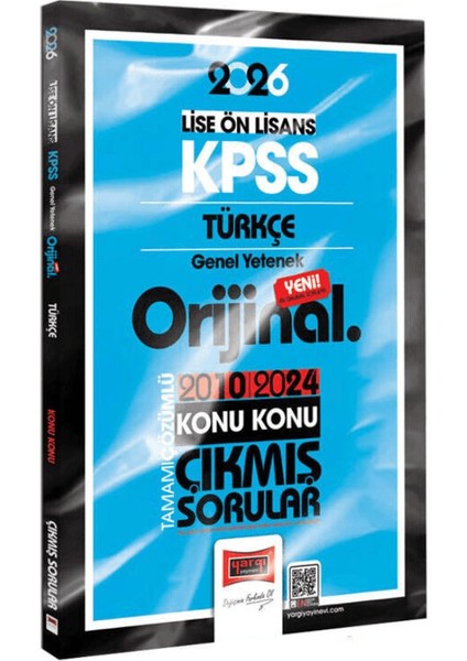 2026 Kpss Lise-Önlisans Türkçe Orijinal 2010-2024 Konu Konu Çıkmış Sorular