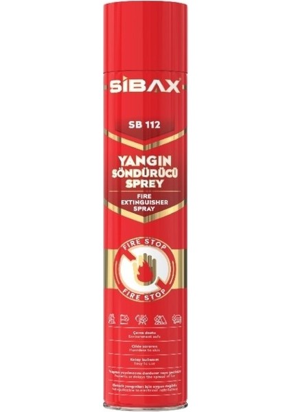 SB112 Yangın Söndürücü Sprey 1000 ml Cilde Zararsız Çevre Dostu Yangın Söndürücü