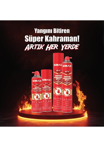 SB112 Yangın Söndürücü Sprey 1000 ml Cilde Zararsız Çevre Dostu Yangın Söndürücü