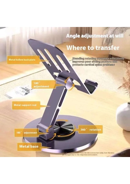 Katlanabilir, Taşınabilir, 360 Derece Dönebilen Masa Üstü Telefon Standı / Telefon Tutacağı / Tablet Tutacağı fırsatları