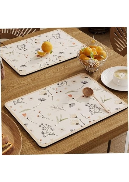 Büro Ev Ofis Sofra Keyfi İçin Tekli 40X30 cm Çiçekli Kaymaz Amerikan Servisi Matı