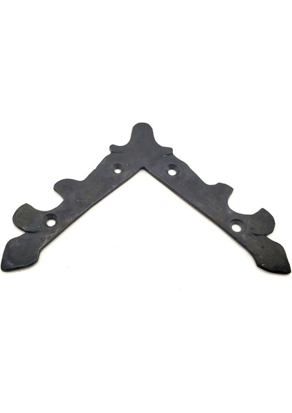 Antika Tarz Dekoratif Pirinç Lale Köşe Gönye - Üst, 133 x 133 Mm, Oksit