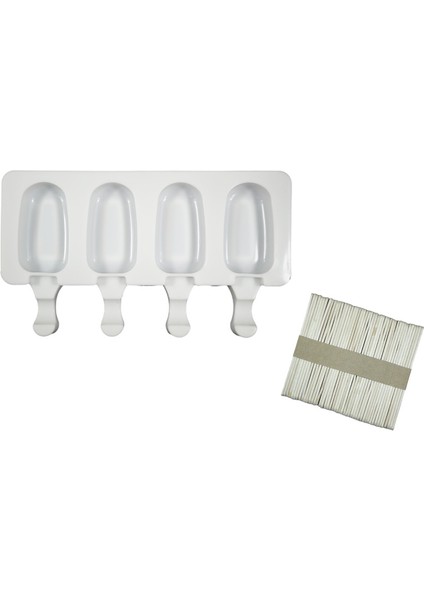 Büro Ev Ofis Buzdolabı İçin 20çubuk 4 Parça Mini Silikon Meybuz Dondurma Kalıp Seti