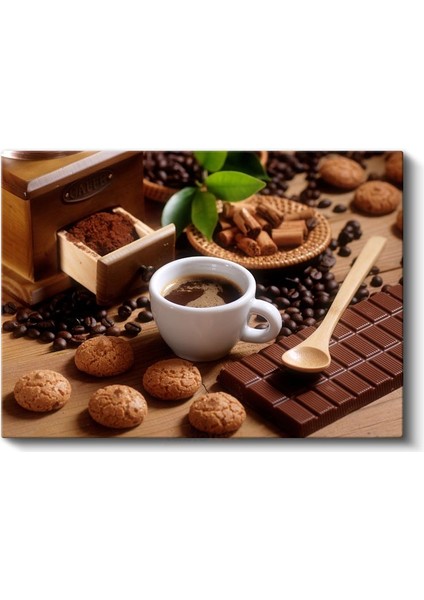 Kahve Dünyası - Espresso ve Çikolata Kanvas Tablo