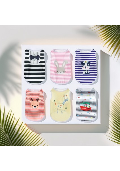 Kedi ve Köpek Için Çizgili Renkli Kolsuz Tshirt fiyatları