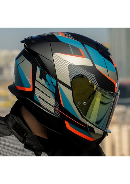 Stream 2 Road Mat Siyah-Gri Kapalı Motosiklet Kaskı Gold Camlı fiyatları