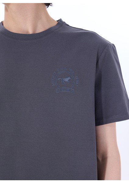 Bisiklet Yaka Baskılı Antrasit Erkek T-Shirt M5SM-TST1286
