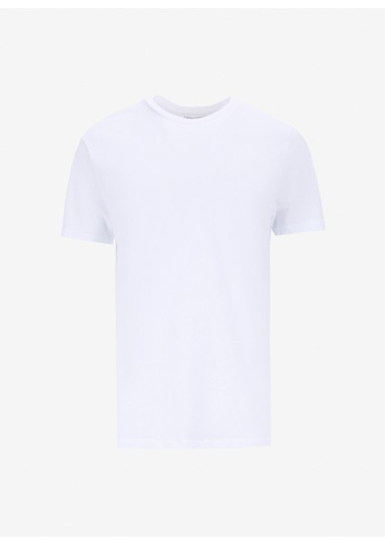 Bisiklet Yaka Düz Beyaz Erkek T-Shirt MML5SM-TST 9544