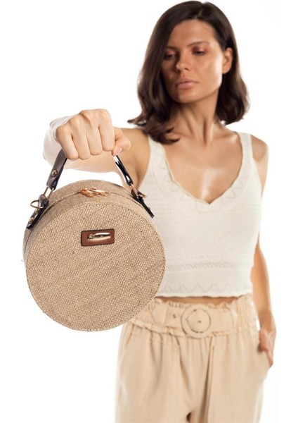 Hasır Kadın Yuvarlak Omuz Çantası indirimleri