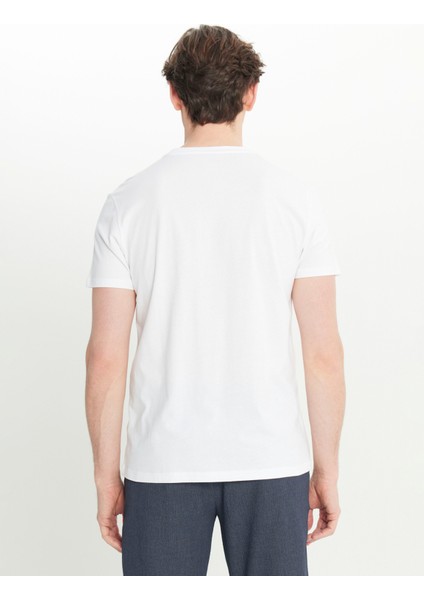 Bisiklet Yaka Baskılı Beyaz Erkek T-Shirt ACE091252393_BYZ indirimleri