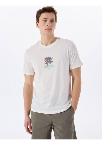 O Yaka Baskılı Beyaz Erkek T-Shirt Onsmınd Ons Logo Reg Ss Tee Cs modelleri