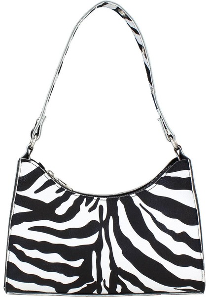 Kadın Zebra Desenli Baguette Çanta 195