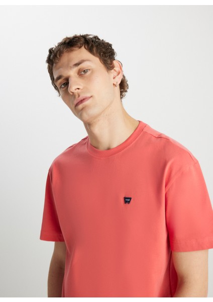 Bisiklet Yaka Kiremit Erkek T-Shirt MW7NM20387733L Relaxed Fit Small fiyatları